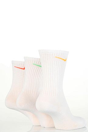 Kids 3 Pair Nike Sports Crew Socks In 2 Colours White