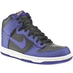 Male Dunk Hi 08 Lea Leather Upper Fashion Trainers in Black and Purple, Grey, White and Green
