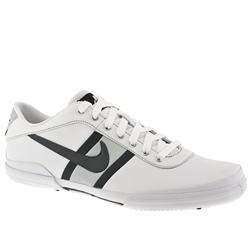 Male Finstar Lea Leather Upper Fashion Trainers in White and Grey