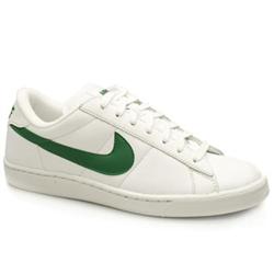 Male Tennis Classic Ii Leather Upper Fashion Trainers in White and Green