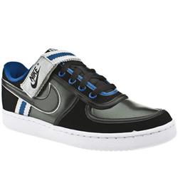 Male Vandal Low Leather Upper Fashion Trainers in Black and Blue