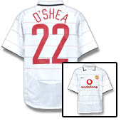 Manchester United European Shirt 2003/05 with OShea 22 printing.