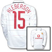 Manchester United European Shirt Long Sleeve 2003/05 - with Kleberson 15 printing.