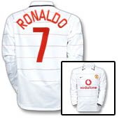 Manchester United European Shirt Long Sleeve 2003/05 - with Ronaldo 7 printing.