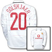 Manchester United European Shirt Long Sleeve 2003/05 - with Solskjaer 20 printing.