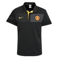 Nike Manchester United Travel Polo - Black/Tour Yellow.