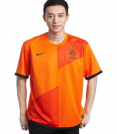 Nike  Mens Football Shirt Short-Sleeved in Dutch Home Kit Replica Style safety orange/black/black Size:M