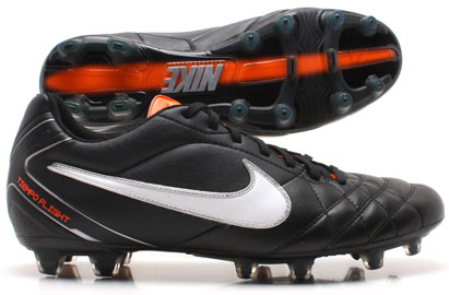 Nike Tiempo Flight FG Football Boots Black/White/Orange