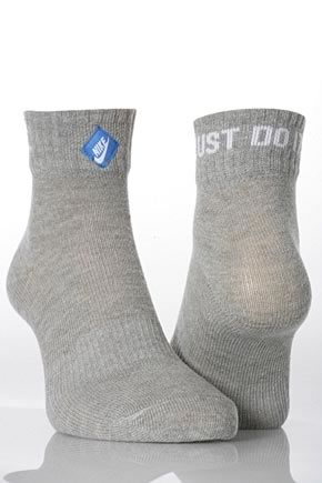 Unisex 1 Pair Nike Just Do It! Ankle Sport Sock Grey