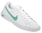 Womens Main Draw White/Green Leather Trainer