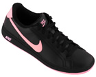Nike Womens Nike Main Draw Black/Pink Leather Trainer