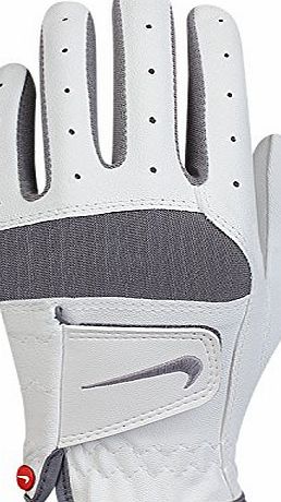 Nike Youth Tech Remix Left Hand Golf Glove, White/Gray - Large