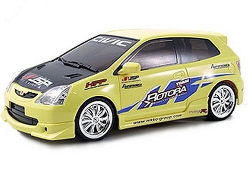 Radio Remote Controlled Honda Civic (1:14 scale by Nikko) in Yellow with graphics