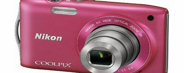 Nikon COOLPIX S3300 Compact Digital Camera - Pink (16MP, 6x Optical Zoom) 2.7 inch LCD
