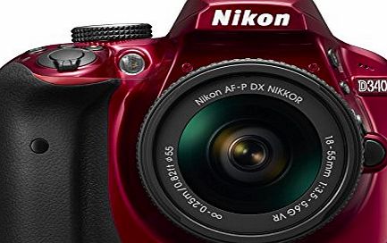 Nikon D3400   AF-P 18-55VR Red Digital SLR Camera and Lens Kit