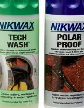 Nikwax Tech Wash/Polar Proof Twin Pack Clean/Proof Value Pack - 0.3lt