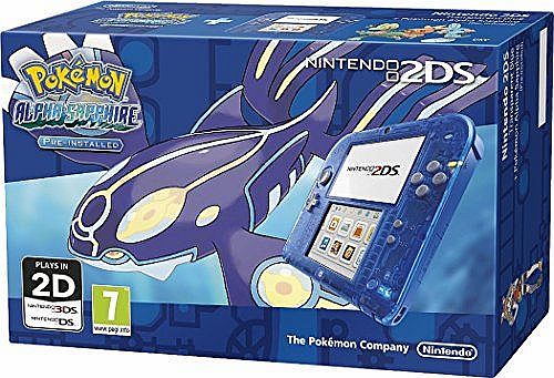 Nintendo 2DS Transparent Blue with Pokemon Alpha Sapphire