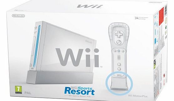 Wii Console with Wii Sports + Wii Sports Resort and Motion Plus Controller (Wii)