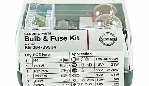 Nissan Genuine Nissan Genuine Car Spare Light/Lamp Bulb amp; Fuse kit