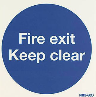 Nite-Glo, 1228[^]71487 ``Fire Exit Keep Clear`` Sign 150 x