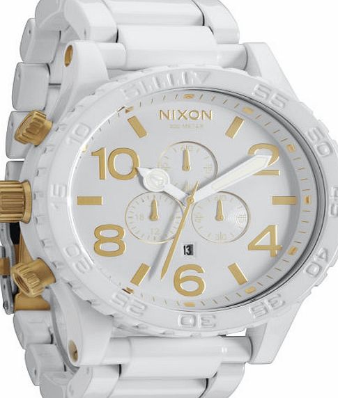 Nixon Mens Nixon 5130 Chrono Watch - All Wht/Gold