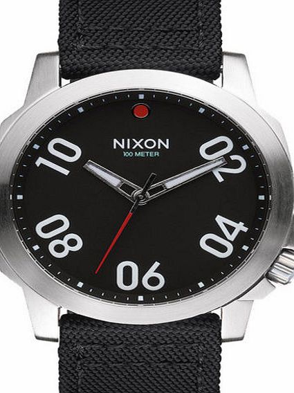 Nixon Mens Nixon Ranger 45 Nylon Watch - Black / Red