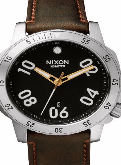 Nixon Mens Nixon Ranger Leather Watch - Black / Brown