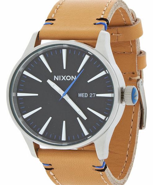 Nixon Mens Nixon Sentry Leather Watch - Natural / Black