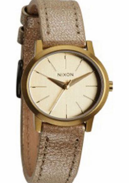 Nixon Womens Nixon Kenzi Leather Watch - Gold Shimmer