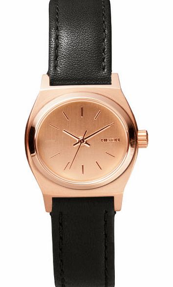 Womens Nixon Small Time Teller Leather Watch -