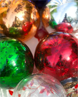 Nkuku Recycled Glass Christmas Tree Baubles (mixed