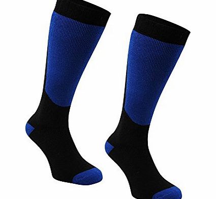 Mens Official No Fear Skiing Socks - Snowboarding Ski Socks - 2 Pairs (Blue, 7-11)