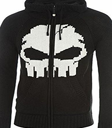 No Fear Mens Skull Full Zip Hoody Long Sleeves Zip Fastening Two Pockets Black/White Extra Large
