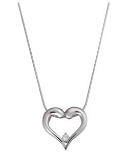 no Hot Gems Sterling Silver Cubic Zirconia Heart
