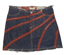 Womens Embroidered denim skirt