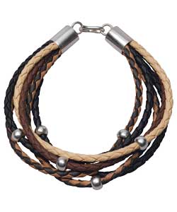 no Sterling Silver and Brown Multi Rope Bracelet