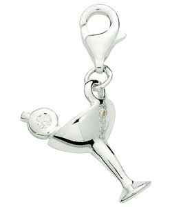 no Sterling Silver Cubic Zirconia Cocktail Charm