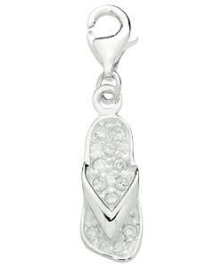 no Sterling Silver Cubic Zirconia Flipflop Charm