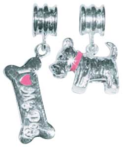 no Sterling Silver Dog Bone and Scotty Dog Charms
