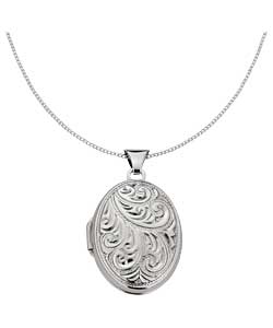 no Sterling Silver Oval Family Locket Pendant