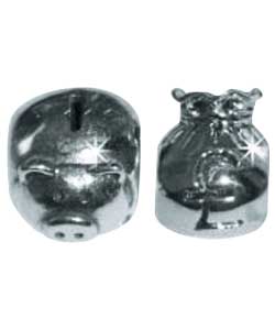 no Sterling Silver Piggy Bank and Money Sack Charms