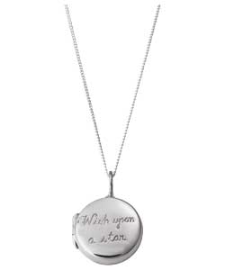 no Sterling Silver Round Wish Upon a Star Locket