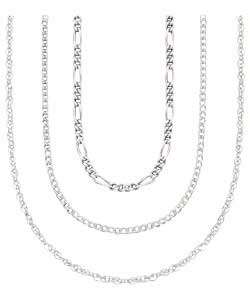 no Sterling Silver Set of 3 Fine Chains
