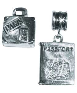 no Sterling Silver Suitcase and Passport Charms
