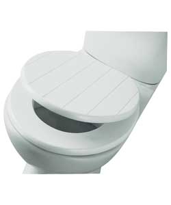 no White Shaker Style Moulded Wood Toilet Seat