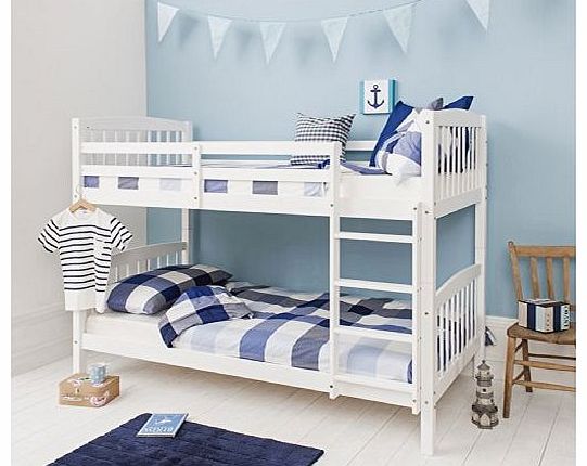 Noa and Nani Bunk Bed Wooden Single White Pine Can be split into 2 singles Brighton