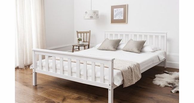 Noa and Nani King Size Bed in White Wooden Frame WHITE Dorset