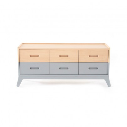 Nobodinoz 6-drawer Chest of Drawers - Grey `One size