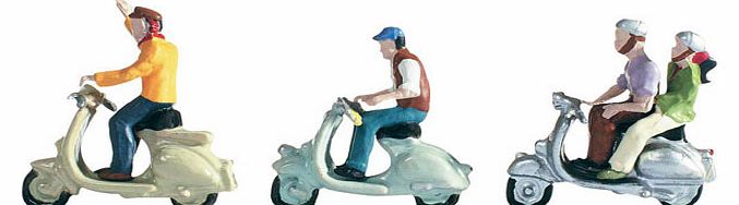 15910 HO Scooter Drivers 4 Figures and