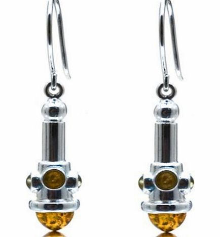 Noda Multicolor Amber Sterling Silver Elegant Designer Modern Earrings